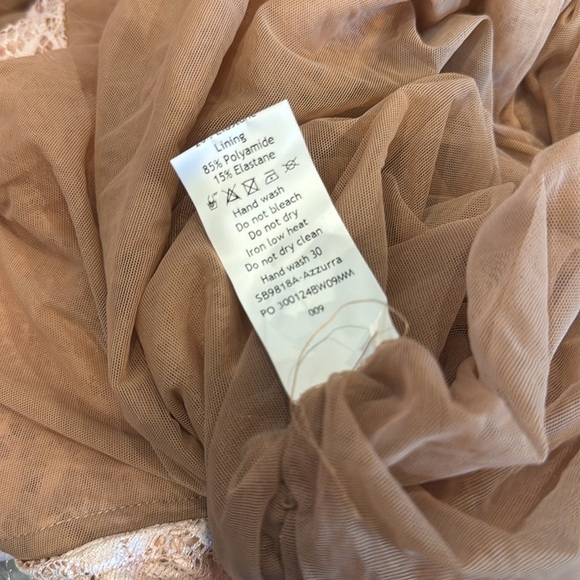 NWOT HOUSE OF CB Azzurra Rose Pink Lace Godet Gown Sz S - Picture 9 of 11